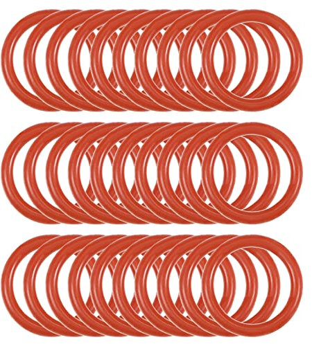 QUARKZMAN 8 x 6 x 1mm Silicona Juntas Tóricas x 30uds VMQ Sello Anillos Junta para Sello Plomería y Grifo Manguera, [Rojo]