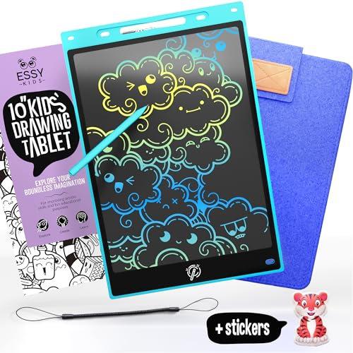 Essy Kids 10 Zoll Zaubertafel LCD Schreibtafel Kinder Maltafel Zaubertafel Schreibtafel Kinder Mal Tablet Maltablett für Kinder Zeichentablett Malpad Zaubertafeln
