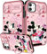 Qerrassa Schutzhülle für iPhone 12, niedliche Cartoon-Hülle mit Kamera-Abdeckung + Ringhalter, Kawaii lustige Apple iPhone 12 Hülle für Frauen Mädchen Jungen Hüllen für iPhone 12 6,1 Zoll, Mini Miki