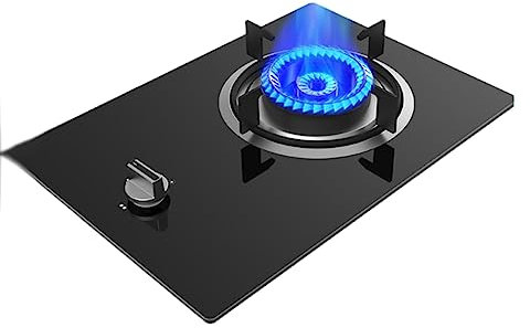 Estufas de gas Estufas de gas natural GLP Quemador único Vidrio templado Empotrado Encendido por pulsos Cubierta de fuego de cobre,4.0KWLiquefiedPetroleumGas
