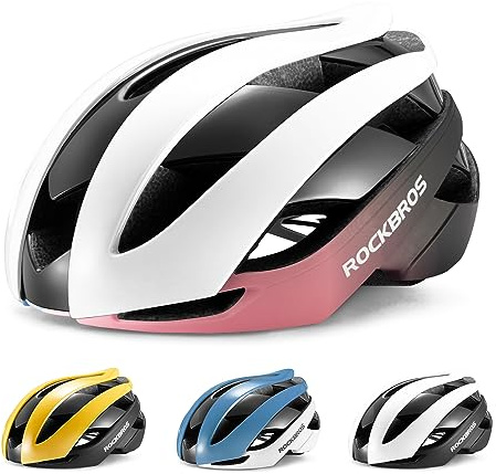 ROCKBROS Fahrradhelm Rennradhelm Leichter Radhelm M/L 55-61 cm Verstellbarer Allround-Helm Belüftung 4 Farben für Erwachsene Damen und Herren