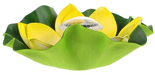UKCOCO Solar Lotusblumen-Lampe wasserdichte Schwimmende Gartenbeleuchtung Mit Lotus-Design Für Teiche Und Pools Außen-Dekoration Mit Entspannendem Solarbetriebene Leuchte