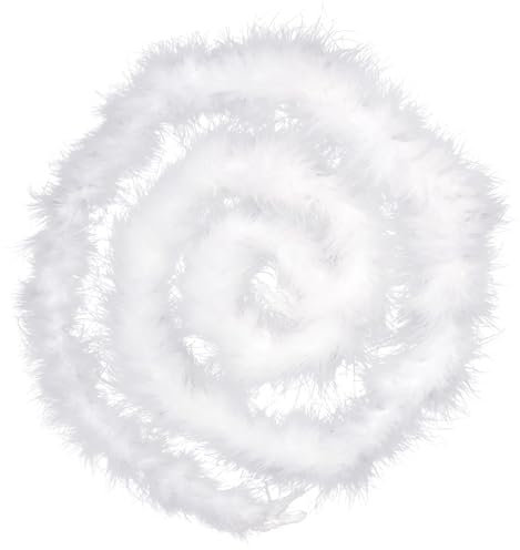 2 Yards Marabu-Federboa für DIY Handwerk Nähen Kleidung Trim Hochzeit Party Zuhause Halloween Weihnachten Kostüm Dekoration (weiß)