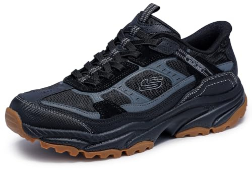 Skechers Men's Vigor AT Hands Free Slip-in Sneaker,Black/Black,11