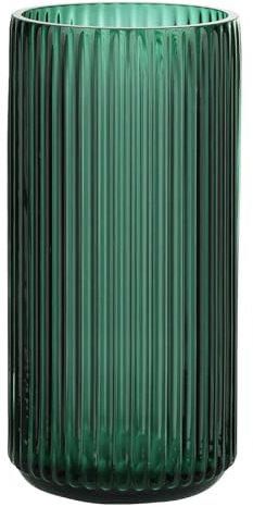 WHJY Zylindrische grüne Glasvase, Vintage-Blumenvase, mundgeblasene Glasvase, Dekoration für Esstisch, Mittelstück, Dekoration, 25,4 cm