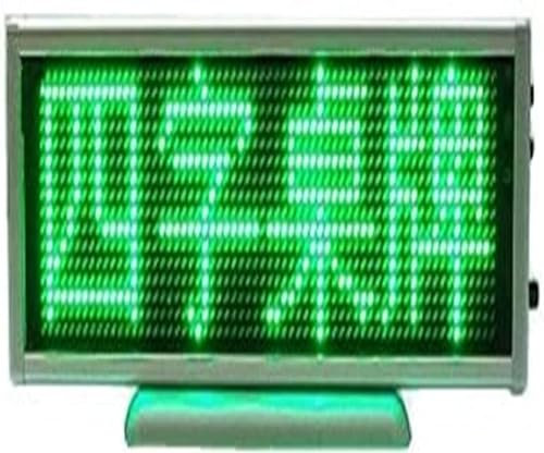 TIST Pantalla de señalización desplazable LED, Pantalla de información, Mini Publicidad de sobremesa móvil programable (Verde), for Tiendas y Negocios