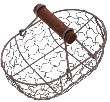 Ciieeo Küchenaufbewahrung Retro Metall Draht Eierkorb Für Frische Eier Obst Und Snacks Organizer Für Haus Und Garten Partys