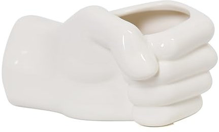 AONYAYBM Weiße Keramik-Handvase, Handknospen-Blumenvase, Lustige Minimalistische, Schicke Heimdekoration, Regalvasen, ästhetisch, Dekorativ, Moderner Nordischer Stil für Zuhause, Wohnzimmer,(#1)