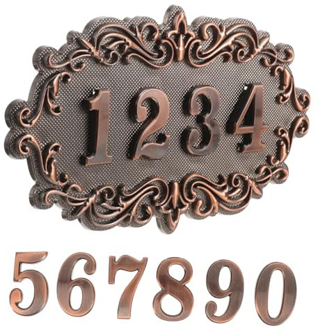 Yardenfun Willkommen Haustür Nummer Plaque Vintage Mailbox Nummer Set Personalisierte Adresse Zeichen