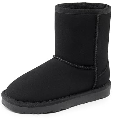 DREAM PAIRS Klassische Wildleder Schneestiefel | Jungen Mädchen Winterstiefel Kinder Winterschuhe FuzzyClassic Kinder-Halbstiefel Gemütlich Süße Knöchel