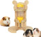 Gupcaqosjw Guinea Pig Water Bottle Stand - 80ml Wooden Hamster Holder, No Drip Small Animal Bottle Stand, Bear Cartoon Shape for Syrian
