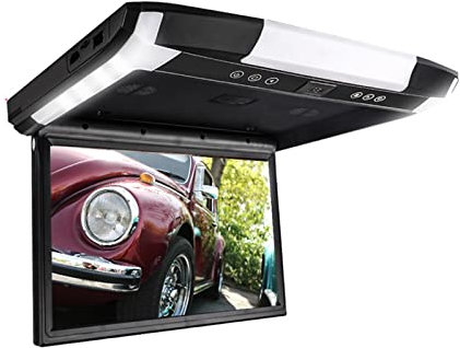 1080P 10,1/12,1-Zoll-Auto-Monitor Flip Down TFT LCD Auto-Dachmontage-Monitore mit MP5-Player USB TF Auto-Decken-Monitor(12.1 inch Black)