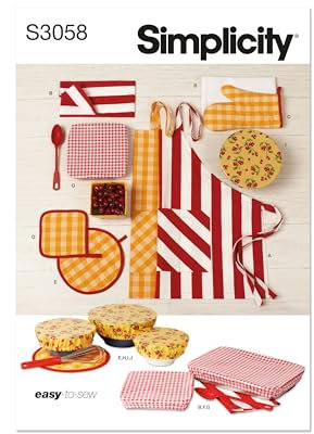 SIMPLICITY Schnittmuster SS3058OS Schürze in Einheitsgröße und Küchenzubehör OS (Einheitsgröße)