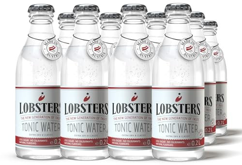 Lobsters - Tonic Water - 12 x 0,2l - Extra Dry and Classic - Erfrischend mit subtiler Bitterkeit durch Chinin, Made in Austria, Zuckerreduziert & ohne Farbstoffe, Perfekt für cocktail mix, Gin Tonic