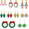 9 Paare Set mit Weihnachtlichen Ohrhängern, Ohrringe mit Weihnachtsmotiven Ohrhänger in Weihnachtsbaumform Ohrringe mit Weihnachtsschmuck für Feiertage Halloween Thanksgiving
