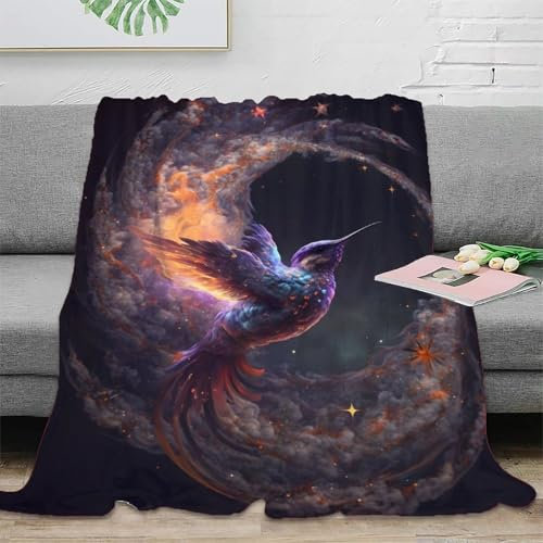 GQmoney Fleece-Überwurfdecke mit 3D-Druck, Motiv: Creator Bird, Winterdruck, Flanelldecke für Kinder, Jungen und Mädchen, Flauschige Plüschdecke für Schlafsofa, Couch, 100 x 130 cm