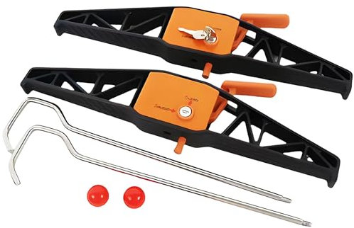Bricoloco Sistema antirrobo para la fijación segura de las escaleras en las bacas de los vehículos –Kit de 2 unidades - Fijaciones antirrobo para furgonetas, coches, campers y vehículos industriales