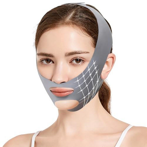 Healife Wiederverwendbare V - face lifting tape, face slimming band, Doppelkinn maske, Doppelkinn entferner, Face tape, double chin reducer, V-shaped face masks for lifting and contouring