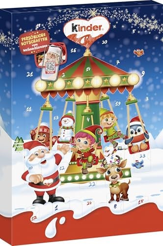 kinder Mix Adventskalender 2025 – Schokolade, Mini-Eier & 2 Hohlfiguren – Tag für Tag Süßigkeiten entdecken – Geschenk zu Weihnachten & Adventszeit – Weihnachtskalender – 151g