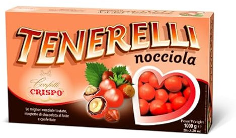 Crispo Confetti Tenerelli Rossi con Nocciola Tostata, Ricoperta di Cioccolato al Latte, Senza Glutine 1kg