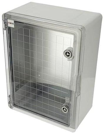 Quadro Elettrico da Parete 400x300x170 mm IP65 - Scatola di Distribuzione in ABS con Sportello Trasparente e Piastra Zincata - Armadietto per Impianti Elettrici da Esterno e Interno - Horoz Electric