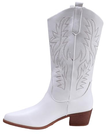 Stivali Donna,Fashion Invernali Cowboy Western Texani Scarpe da Punta Camperos Etnici Stivaletti Estivi Camperos Pelle Stivali da Pesca