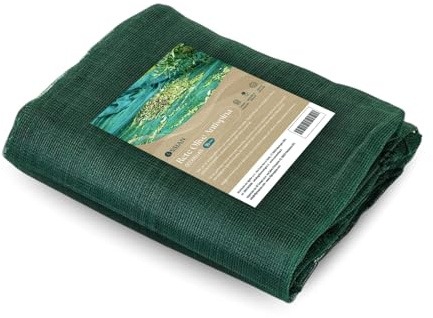 Ossian Rete Raccolta Olive Antispina 90 g/m² – Telo Verde con Occhielli Alluminio e Angoli Rinforzati, Resistente ai Raggi UV, per Frutta secca Mandorle Noci Nocciole (8x8 con Apertura Centrale)