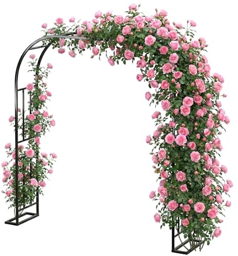 Arco Da Giardino, Arco per rose in metallo 240x240cm, 3 misure regolabili (1,2 m/1,8 m/2,4 m) Adatto per decorazioni da giardino, feste di matrimonio, rose e altre piante rampicanti