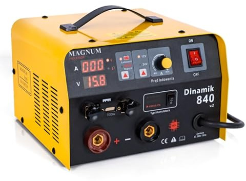 Autobatterie Ladegerät Magnum Dinamik 840 v2 Batterieladegerät – Zuverlässiges Gerät mit Starthilfe für 12V/24V, 120A Schnellladung für Alle Batterietypen Bestschweissen.de