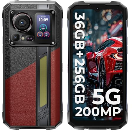 HOTWAV Hyper 7 Pro 5G Rugged Smartphone 2025 Android 14,120Hz 2.4K 6.6'' FHD+,36GB+256GB/2TB Telefono Indistruttibile 200MP 4K Video 10800mAh/33W Cellulare Antiurto Doppio Schermo/5G Dual SIM/IP68/NFC