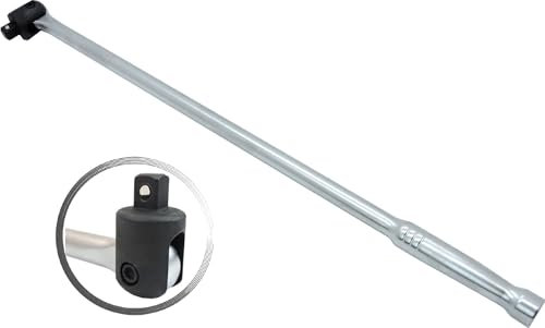 FAMEX Gelenk Drehgriff 1/2 extra lang, 60 cm, bis ca. 630Nm - Gelenkgriff, Gelenkschlüssel, hohe Drehmomente 12,5mm (1/2-Zoll)-Antrieb, Steck-Drehgriff, Gelenkhebel