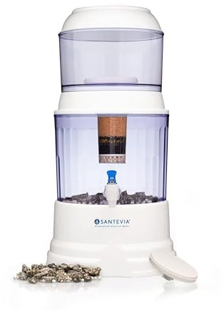 Santevia Gravity Water System | Alkaline Water Filter and Dispenser | Home Chlorine and Fluoride Filter | Countertop Water Dispenser