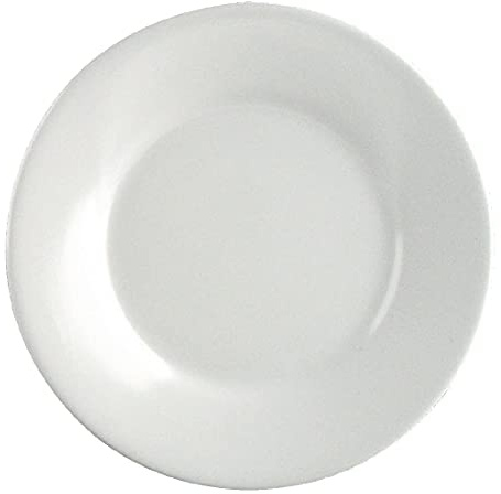 Olympia Kristallon Melamine Wide Rimmed Plate 152mm 6, Pack of 12 | Chip-resistant, fully vitrified glaze withstands busy catering use and protects against deep scratches.