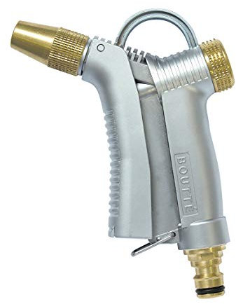 Boutté PMLR d'arrosage 100% métal Pistolet multijet avec raccord rapide, Argent