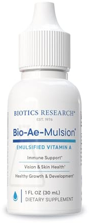 Biotics Research Bio Ae Mulsion IU Emulsified Vitamin A for Greater Uptake & Utilization, Concentrated Form, Promotes Immune Response, Aids in Visual Acuity, Supports Cardiovascular 1 Fluid Ounces