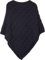 styleBREAKER Strick Poncho mit Zopfmuster, Rundhals Strickponcho, Grobstrick, Damen 08010040, Farbe:Midnight-Blue/Dunkelblau