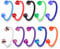 Monster Piercing 10 Stück Pack UV Baseball Bälle mit 16 Gauge - 10MM Länge flexibel Bioplast Circular Barbell Ring Piercing