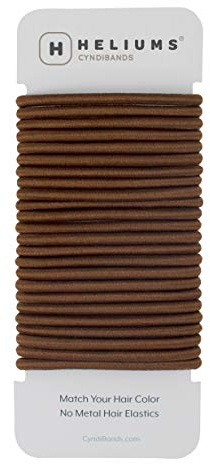 Cyndibands Hair Bands - Brown Brunette - 4mm x 4.5cm Elastic Hair Bobbles - Non-Snag Fabric Hair Ties – Match Your Hair Color Ponytail Holders - 24-Pack