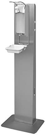 OPHARDT hygiene 1420163 Hygiene Station E AFP IMP T SH T Edelstahl-Säule mit Anti-Fingerprint-Beschichtung