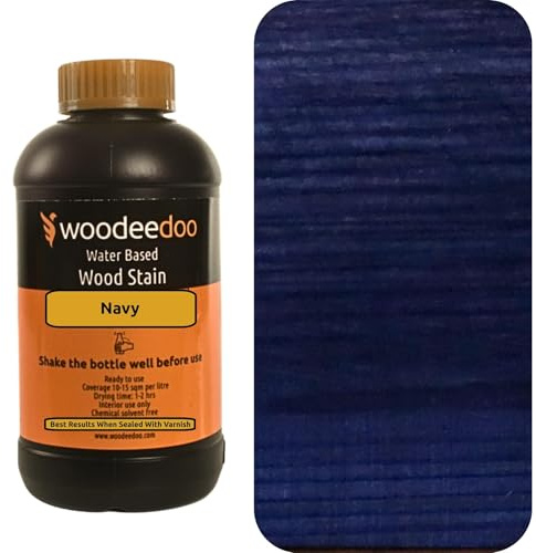 WooDeeDoo Water Based Wood Stain | Wood Dye | Ready to Use | Environmentally Friendly | Solvent Free | Odour Free | 450 ml | Navy