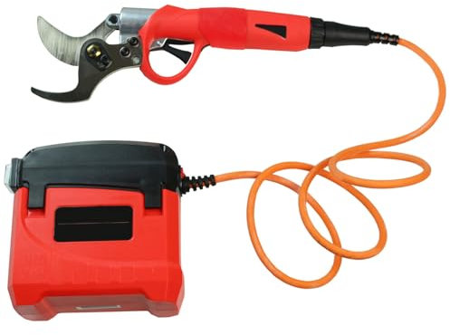 YATEK Tijeras de podar eléctricas 45mm, Puede Cortar Ramas vivas de hasta 45mm, Incluye batería y maletín con Varios Accesorios, fácil y cómodas de Usar