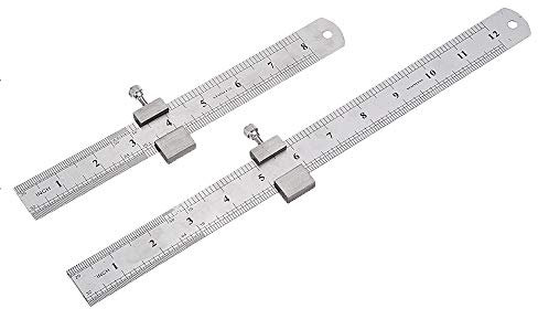 TuToy 26Mm Breite 20 / 30Cm Länge Gerade Lineal Mit Arretierstopp Metrisch/Zoll Holzbearbeitungslinie Locator - 200Mm