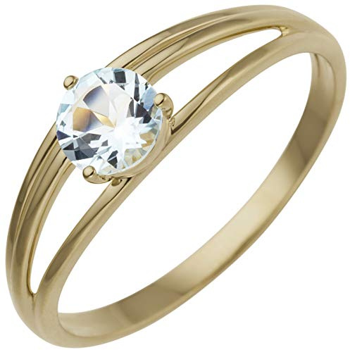 Jobo Damen-Ring aus 14 Karat 585 Gold mit Blautopas