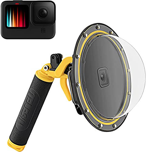 REYGEAK Go-Pro Hero 12 black Hero 11/10 Hero 9 Dome Port, Custodia impermeabile 6 pollici con galleggiante Impugnatura compatibile con Go-Pro Hero 12/11/10/9 Black