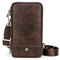 CONTACTS Echtes Leder Herren Crossbody Multifunktionale Gürteltasche mit Telefonkarte Passschlitze für Sport Wandern Camping Geldbörse Tasche (Kaffee2)