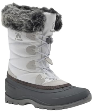 Kamik Momentum 3 Insulated Snow Boots - Waterproof Boots for Women - Thermal Insulation & Traction for Women's Winter Shoes, White - 7