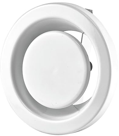 Steinberg14 vit Ø 100 mm frånluft tallriksventil med klämfjädrar Anemostat stål rund ventilationsventiler