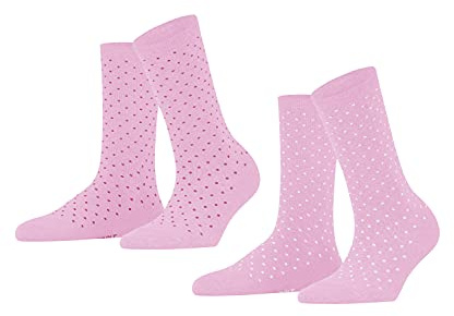 ESPRIT Socken Fine Dot 2-Pack Bio Baumwolle Damen schwarz blau viele weitere Farben verstärkte Damensocken mit Muster atmungsaktiv gemustert bunt gepunktet im Multipack 2 Paar