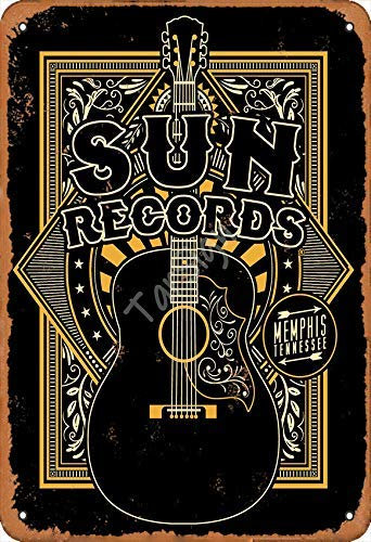 Sun Records Memphis Tennessee Vintage Blechschild Logo 12 20,3 cm Werbung Blickfang Wanddekoration