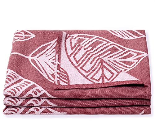 Arty Geschirrtücher Baumwolle Rot 3er Set - 50x70cm saugstarke Küchentücher fusselfreie Geschirrhandtücher 60 Grad waschbar langlebiges nachhaltiges Geschirrtuch Oeko-TEX stilvolles Design rot